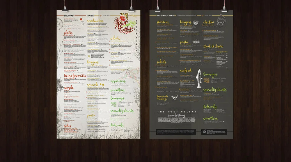 Menus Print design